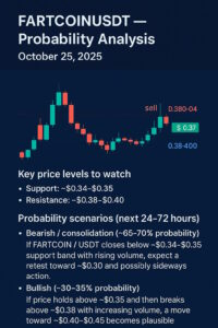 Meta Description: FARTCOINUSDT probability analysis for October 25, 2025 — explore live market insights, key support and resistance levels, and price probabilities for the next 72 hours. Learn what technical indicators suggest about FARTCOIN’s short-term and medium-term price direction.