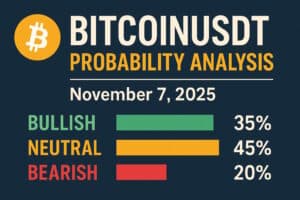 Bitcoin (BTCUSDT) is showing mixed technical signals as of November 7, 2025. Explore our detailed probability analysis for daily, weekly, and monthly trends based on live TradingView data, RSI, volume momentum, and historical volatility.