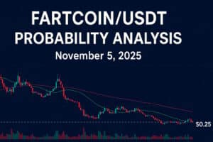 FARTCOINUSDT probability analysis for November 5, 2025 — Live TradingView and CoinMarketCap data reviewed with daily, weekly, and monthly outcomes. Includes basis of probabilities, key support and resistance levels, and risk management insights for crypto traders.