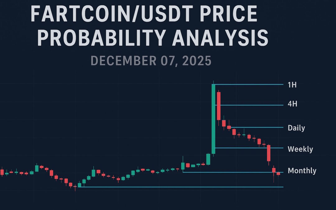 FARTCOIN/USDT Price Probability Analysis for Dec 07, 2025 with live TradingView data. Includes 1H, 4H, daily, weekly, monthly probability ranges, demand & supply zones, sentiment analysis, support and resistance levels, and full volatility-based methodology. Educational and non-financial advice.