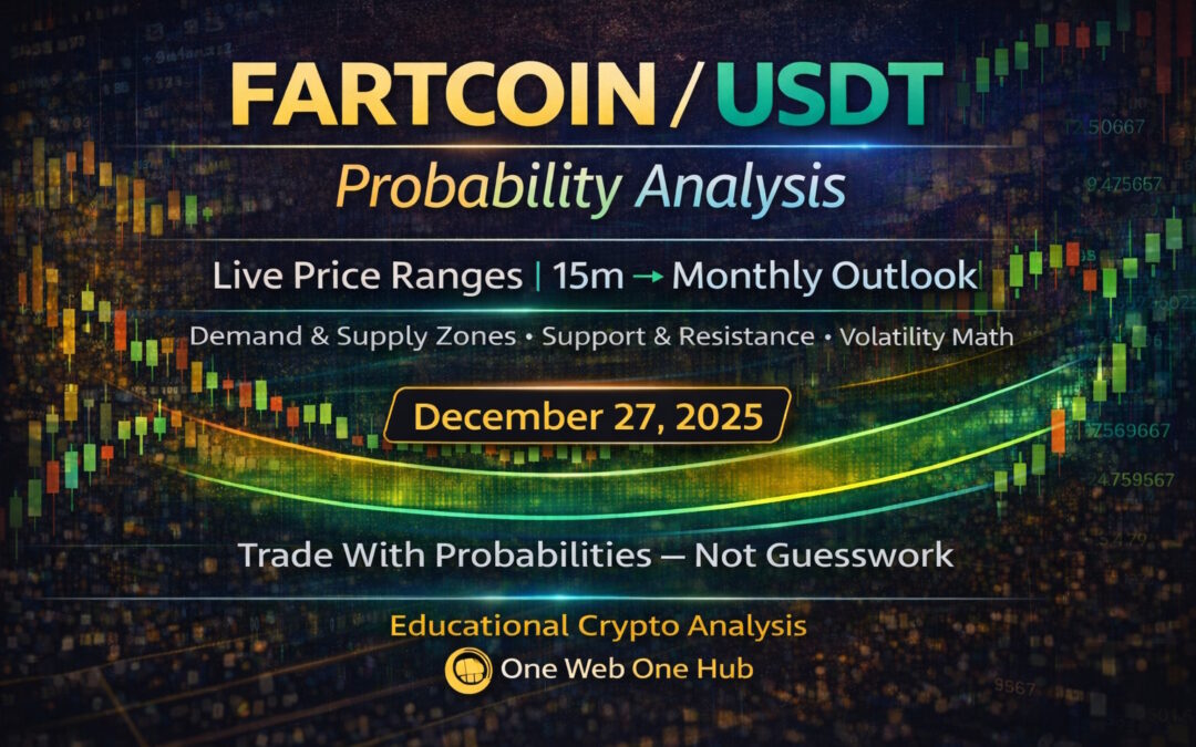 FARTCOINUSDT, FARTCOIN price analysis, FARTCOIN probability analysis, FARTCOIN TradingView analysis, FARTCOIN 15m analysis, FARTCOIN 30m analysis, FARTCOIN 1H analysis, FARTCOIN 4H analysis, FARTCOIN daily forecast, FARTCOIN weekly outlook, FARTCOIN monthly forecast, FARTCOIN demand and supply zones, FARTCOIN support and resistance, FARTCOIN volatility analysis, meme coin probability trading, crypto probability bands, altcoin volatility analysis, educational crypto analysis, One Web One Hub crypto