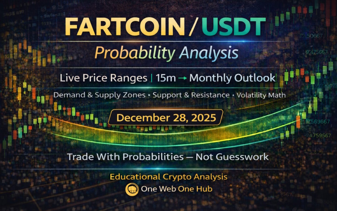 FARTCOINUSDT, FARTCOIN price analysis, FARTCOIN probability analysis, FARTCOIN TradingView analysis, FARTCOIN short-term forecast, FARTCOIN 15m analysis, FARTCOIN 30m analysis, FARTCOIN 1H analysis, FARTCOIN 4H outlook, FARTCOIN daily forecast, FARTCOIN weekly bands, FARTCOIN monthly outlook, FARTCOIN demand and supply zones, FARTCOIN support and resistance, crypto volatility analysis, meme coin probability trading, altcoin analysis, One Web One Hub crypto, educational crypto analysis