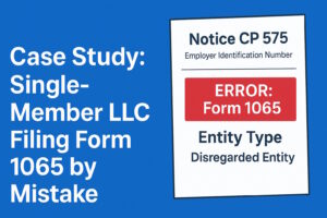 single member llc, form 1065 error, llc tax filing mistake, cp 575 guide, irs notice cp 575, schedule c filing, llc tax compliance, disregarded entity rules, incorrect partnership return, llc filing correction, one web one hub, one web, one hub