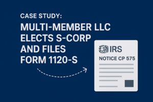 multi-member llc, s corporation election, form 2553, form 1120-s filing, cp 575 irs, llc tax classification, llc s corp requirements, s corp payroll rules, irs tax filing guide, one web one hub, one web, one hub