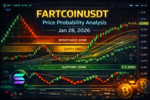 This FARTCOINUSDT analysis for Jan 28, 2026 explores real live price action through probability-based ranges across multiple timeframes. The post covers Renko chart behavior, VWAP fair-value bias, demand and supply zones, key support and resistance levels, and overall market sentiment to help traders understand potential price scenarios in an educational format.