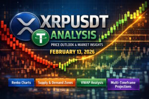 XRPUSDT analysis, XRP price prediction 2026, XRPUSDT live price today, XRP technical analysis Feb 2026, XRP supply and demand zones, XRP support and resistance levels, XRP VWAP analysis, XRP Renko chart analysis, XRP sentiment analysis, XRP multi timeframe analysis, XRP 15m 30m 1h 4h daily weekly monthly analysis, crypto trading education, XRPUSDT probability analysis, Ripple price outlook 2026, One Web One Hub crypto analysis