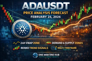 ADAUSDT, ADAUSDT price analysis February 2026, Cardano price prediction 2026, ADA live price analysis, ADAUSDT technical analysis, Cardano VWAP analysis, ADA 24H VWAP zone, ADA Renko chart analysis, Cardano demand and supply zones, ADA support and resistance levels, ADA multi timeframe analysis, ADA 15m chart forecast, ADA 1H technical outlook, ADA 4H trend analysis, ADA daily price prediction, ADA weekly outlook 2026, ADA monthly forecast, Cardano sentiment analysis, ADA breakout levels, ADA consolidation analysis, crypto market probability analysis, Cardano trading education, ADA accumulation zone, crypto technical blog, One Web One Hub crypto insights, ADA swing trading analysis, ADA scalping levels, Cardano price forecast February 26 2026