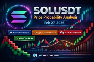 SOLUSDT price analysis Feb 27 2026, SOLUSDT live price today, Solana USDT technical analysis, SOLUSDT probability forecast, SOLUSDT multi timeframe analysis, SOLUSDT 15m 30m 1H 4H daily weekly monthly, Solana support and resistance levels, SOLUSDT demand and supply zones, SOLUSDT VWAP analysis 24H, SOLUSDT Renko chart analysis, Solana market sentiment today, SOLUSDT trading zones breakdown, SOLUSDT short term outlook, SOLUSDT swing trading analysis, SOLUSDT intraday forecast, crypto probability trading strategy, Solana price prediction educational, One Web One Hub crypto analysis