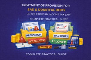 provision for bad debts pakistan, doubtful debts tax treatment pakistan, section 21 income tax ordinance, bad debts write off pakistan, pakistan income tax deductions, non allowable expenses pakistan tax, section 177 tax audit pakistan, fbr audit disallowance, accounting vs tax treatment pakistan, business expense disallowance pakistan, pakistan tax course, income tax ordinance 2001 explained