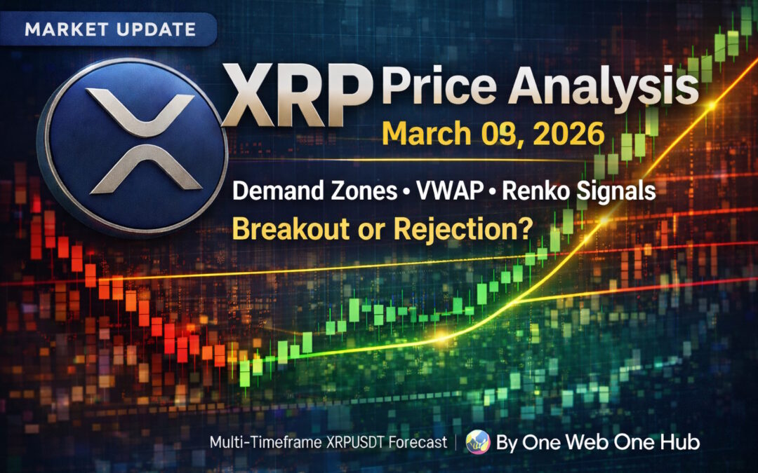 XRP price analysis March 09 2026, XRPUSDT technical analysis today, XRP price prediction March 2026, XRP support and resistance levels, XRP demand and supply zones, XRP VWAP analysis crypto, XRP Renko chart analysis, XRP multi timeframe analysis, XRP breakout prediction, XRP market sentiment analysis, XRP trading analysis today, XRP crypto forecast 2026, altcoin technical analysis, crypto trading education, One Web One Hub crypto blog