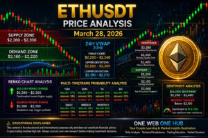 ETHUSDT analysis March 28 2026, Ethereum price analysis today, ETHUSDT technical analysis, Ethereum price prediction March 2026, ETH support and resistance levels, Ethereum demand and supply zones, ETH VWAP analysis, Ethereum 24H VWAP zone, ETH Renko chart analysis, Ethereum multi timeframe analysis, ETH 15m 30m 1H 4H daily weekly monthly forecast, Ethereum sentiment analysis crypto market, ETH trading probability analysis, Ethereum market outlook 2026, crypto trading education blog, One Web One Hub ETH analysis
