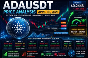 ADAUSDT, ADA price analysis April 06 2026, Cardano price prediction 2026, ADA live price today, ADAUSDT technical analysis, Cardano trading forecast, ADA VWAP analysis, ADA 24H VWAP zone, Cardano Renko chart analysis, ADA demand and supply zones, ADA support and resistance levels, ADA multi timeframe analysis, ADA 15m chart analysis, ADA 30m crypto forecast, ADA 1H price outlook, ADA 4H trend forecast, ADA daily price prediction, ADA weekly crypto analysis, ADA monthly forecast 2026, Cardano sentiment analysis, ADA breakout levels, ADA accumulation zone, ADA consolidation analysis, cryptocurrency trading education, crypto market insights, One Web One Hub crypto blog, ADAUSDT forecast April 2026, Cardano bullish scenario, ADA bearish scenario
