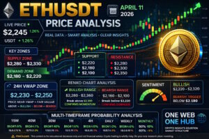 ETHUSDT analysis April 11 2026, Ethereum price analysis today, ETHUSDT technical analysis, Ethereum price prediction April 2026, ETH support and resistance levels, Ethereum demand and supply zones, ETH VWAP analysis, Ethereum 24H VWAP zone, ETH Renko chart analysis, Ethereum multi timeframe analysis, ETH 15m 30m 1H 4H daily weekly monthly forecast, Ethereum sentiment analysis crypto market, ETH trading probability analysis, Ethereum price today USDT, crypto trading education blog, One Web One Hub ETH analysis