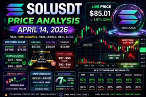 SOLUSDT price analysis April 14 2026, Solana price prediction 2026, SOLUSDT technical analysis today, Solana price forecast April 2026, SOLUSDT support and resistance levels, Solana demand and supply zones, SOLUSDT VWAP analysis, Solana Renko chart analysis, SOLUSDT 15m 30m 1H 4H analysis, Solana daily weekly monthly outlook, SOL crypto trading strategy, SOLUSDT price probability analysis, Solana accumulation to recovery phase, SOLUSDT breakout levels, Solana market sentiment analysis, SOLUSDT intraday trading insights, crypto trading Solana analysis, SOLUSDT key levels today, One Web One Hub crypto insights, Solana April 2026 forecast