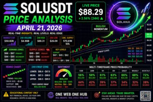 SOLUSDT price analysis April 21 2026, Solana price prediction 2026, SOLUSDT technical analysis today, Solana price forecast April 2026, SOLUSDT support and resistance levels, Solana demand and supply zones, SOLUSDT VWAP analysis, Solana Renko chart analysis, SOLUSDT 15m 30m 1H 4H analysis, Solana daily weekly monthly outlook, SOL crypto trading strategy, SOLUSDT price probability analysis, Solana bullish breakout analysis, SOLUSDT breakout levels, Solana market sentiment analysis, SOLUSDT intraday trading insights, crypto trading Solana analysis, SOLUSDT key levels today, One Web One Hub crypto insights, Solana April 2026 forecast