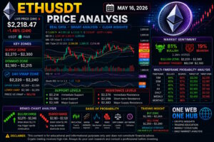 ETHUSDT analysis May 16 2026, Ethereum price prediction May 2026, ETHUSDT technical analysis today, Ethereum live price analysis, ETH support and resistance levels, Ethereum demand and supply zones, ETH VWAP analysis, Ethereum 24H VWAP zone, ETH Renko chart analysis, ETHUSDT price forecast, Ethereum multi timeframe analysis, ETH 15m 30m 1H 4H daily weekly monthly analysis, Ethereum sentiment analysis crypto market, ETH trading probability analysis, Ethereum price today USDT, crypto trading education blog, One Web One Hub ETH analysis