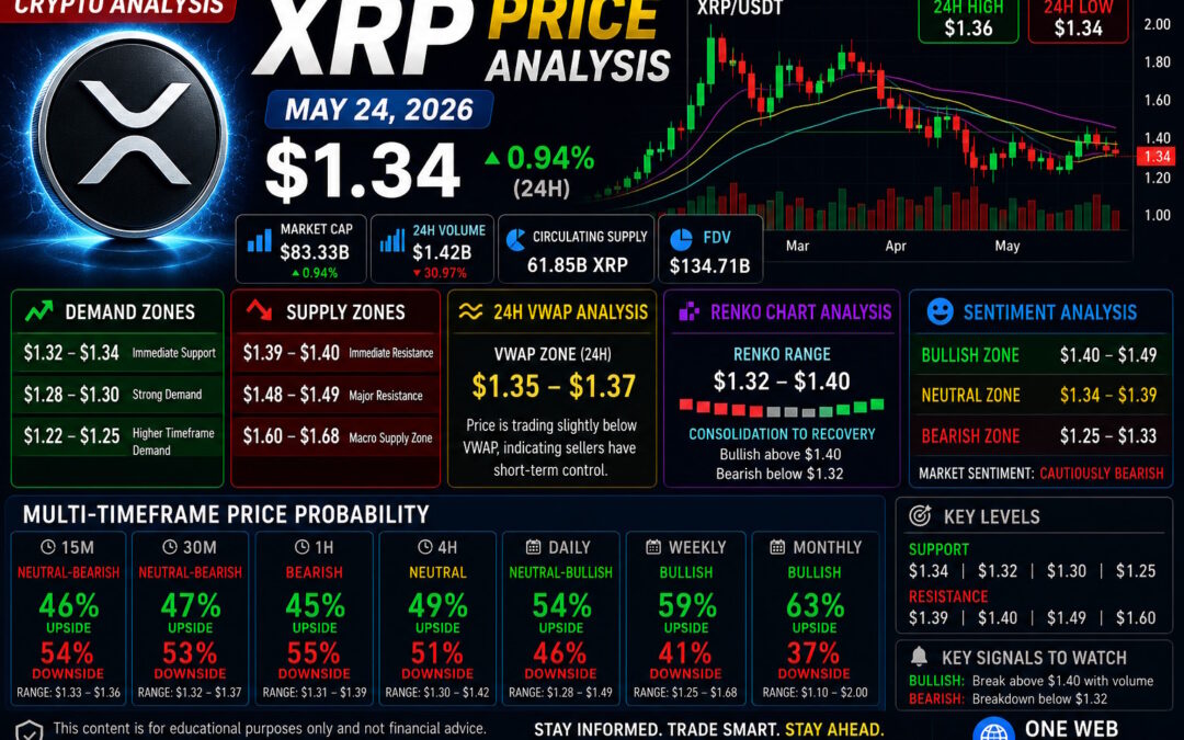 XRPUSDT – Probability Analysis for May 24, 2026