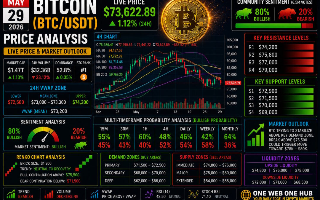 bitcoin price analysis may 29 2026, btcusdt analysis today, bitcoin technical analysis 2026, btc price prediction may 2026, bitcoin support resistance levels, btc demand and supply zones, bitcoin vwap analysis, btc renko chart analysis, bitcoin sentiment analysis today, btc live market analysis, bitcoin tradingview forecast, btc weekly outlook 2026, bitcoin daily forecast, crypto market analysis bitcoin, one web one hub bitcoin