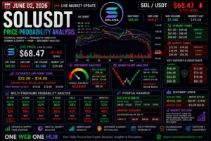 SOLUSDT price prediction June 2026, Solana price analysis today, SOLUSDT technical analysis, Solana market forecast June 2 2026, SOLUSDT support and resistance levels, Solana VWAP analysis, SOLUSDT Renko chart analysis, Solana demand and supply zones, SOLUSDT sentiment analysis, Solana bearish trend analysis, SOL price prediction short term, SOLUSDT multi timeframe forecast, cryptocurrency market analysis, Solana trading outlook, One Web One Hub crypto insights