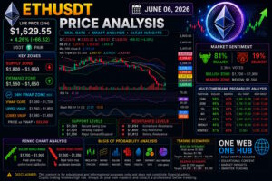 ETHUSDT analysis June 06 2026, Ethereum price prediction June 2026, ETHUSDT technical analysis today, Ethereum live price analysis, ETH price forecast, Ethereum support and resistance levels, ETH demand and supply zones, Ethereum VWAP analysis, ETH 24 hour VWAP zone, ETH Renko chart analysis, ETHUSDT recovery analysis, Ethereum market sentiment, ETH trading probabilities, ETH 15m analysis, ETH 30m analysis, ETH 1H analysis, ETH 4H analysis, Ethereum daily forecast, Ethereum weekly prediction, Ethereum monthly outlook, crypto market analysis 2026, Ethereum trading strategy, ETHUSDT bullish and bearish scenarios, One Web One Hub crypto analysis, Ethereum educational trading content
